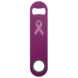 Pink Ribbon Awareness Fuchsia Carbon Fiber Bar Key