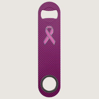 Pink Ribbon Awareness Fuchsia Carbon Fiber Bar Key