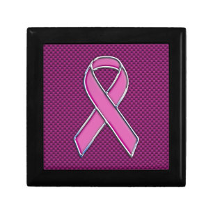 Pink Ribbon Awareness Fuchsia Carbon Fiber Gift Box