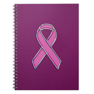 Pink Ribbon Awareness Fuchsia Carbon Fiber Notebook