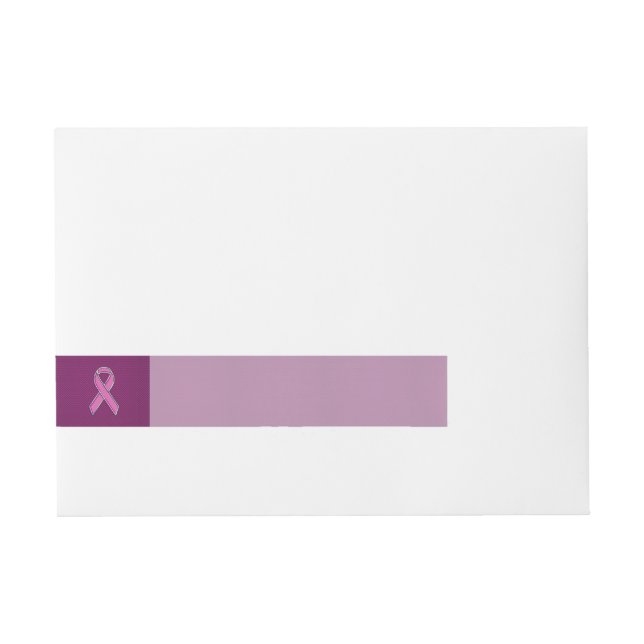 Pink Ribbon Awareness Fuchsia Carbon Fiber Wrap Around Address Label (Front)