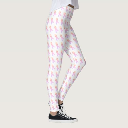 Pink ribbon awareness leggings