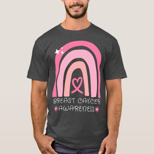 Pink Ribbon Awareness Rainbow T_Shirt