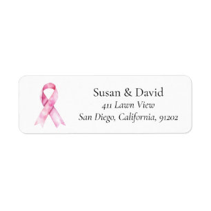 Pink Ribbon Awareness Support & Cause Label