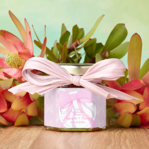 Pink Ribbon Baby Girl Shower Honey Jar Favors
