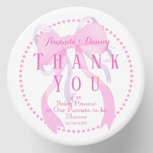 Pink Ribbon Baby Girl Shower  Mini Candle Favors