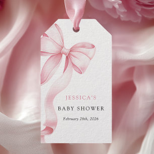 Pink Ribbon Baby Shower Favor Tags