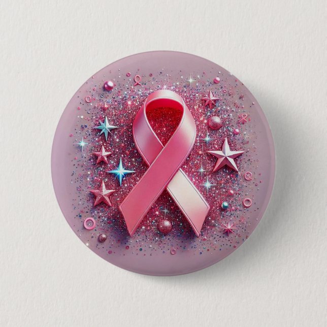 Pink ribbon badges! button (Front)