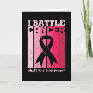 Pink Ribbon Battle Cancer Survivor Support Warrior Card