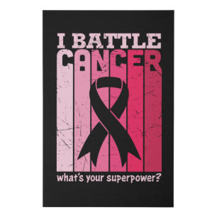 Pink Ribbon Battle Cancer Survivor Support Warrior Faux Canvas Print