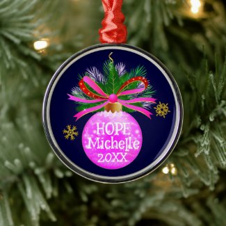 Pink Ribbon Bauble