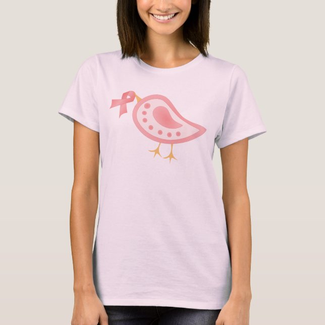 Pink Ribbon Bird T-Shirt (Front)