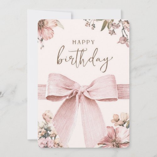 Pink Ribbon Birthday Card