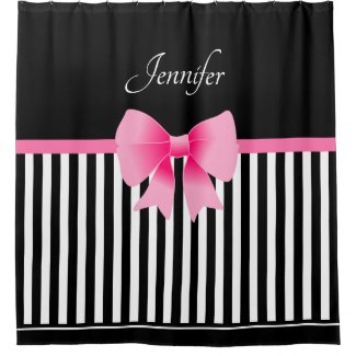 Pink Ribbon Black & White Stripes Pattern Name