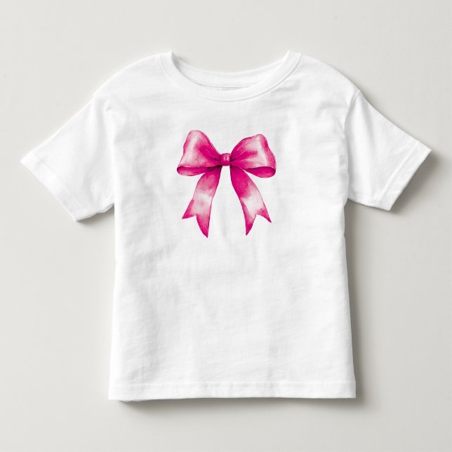 Pink ribbon bow toddler t-shirt (Front)