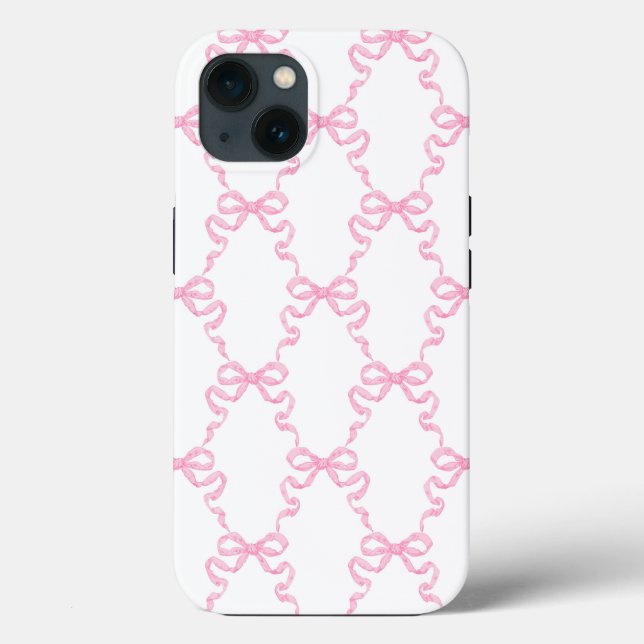 Pink Ribbon Bow Trellis Case-Mate iPhone Case (Back)