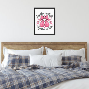Pink Ribbon Boxing Gloves Breast Cancer Awareness Canvas Print