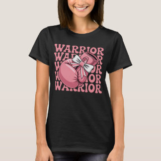 Pink Ribbon Boxing Gloves Warrior Breast Cancer T-Shirt