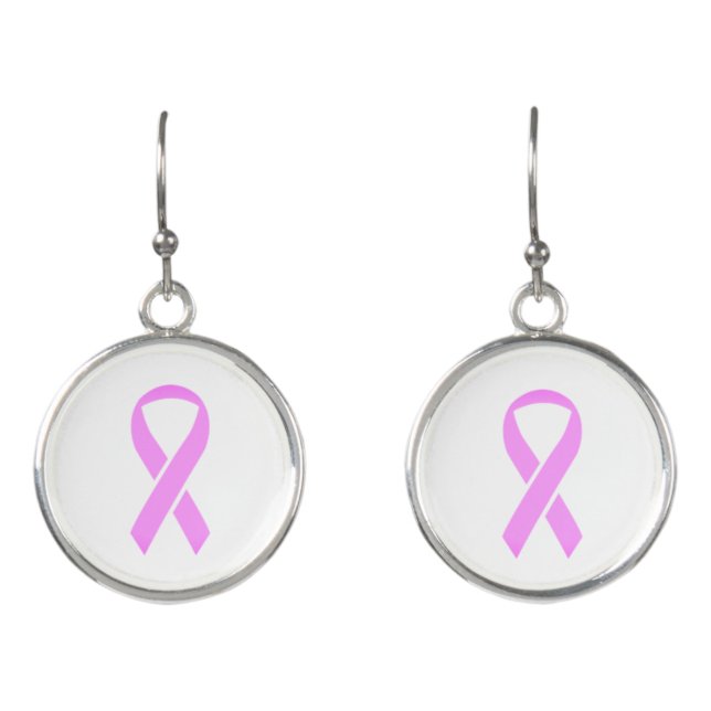 Pink Ribbon Breast Cancer Awareness 4Ann Earrings (Front)