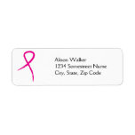 Pink Ribbon Breast Cancer Awareness Address Label at Zazzle