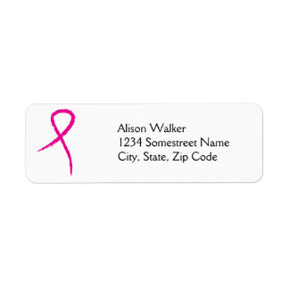 Pink Ribbon Breast Cancer Awareness Address Label