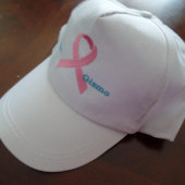 Pink Ribbon Breast Cancer Awareness Baseball Hat (Front)