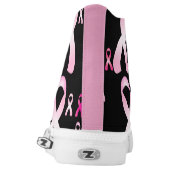 Pink Ribbon Breast Cancer Awareness Black Sneaker (Left Shoe Back)