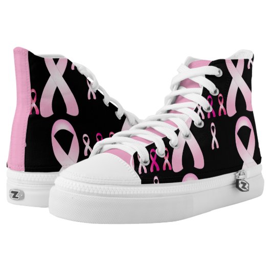 Pink Ribbon Breast Cancer Awareness Black Sneaker (Pair)