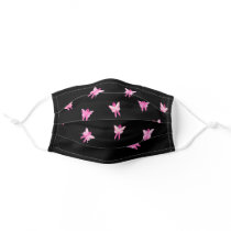 pink ribbon breast cancer awareness butterflies adult cloth face mask