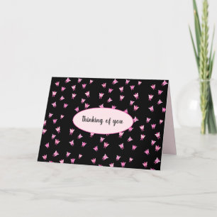 pink ribbon breast cancer awareness butterflies card