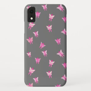 pink ribbon breast cancer awareness butterflies iPhone XR case