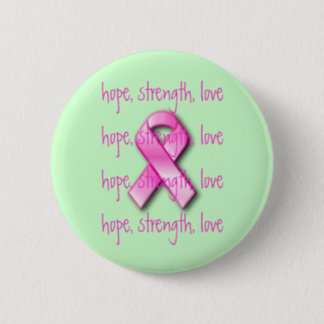 Pink Ribbon Breast Cancer Awareness Button