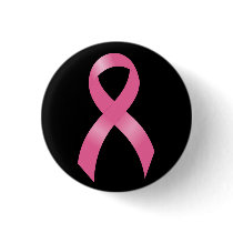 Pink Ribbon Breast Cancer Awareness Button