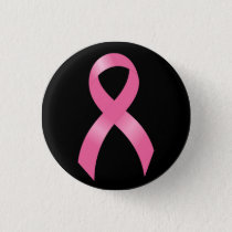 Pink Ribbon Breast Cancer Awareness Button