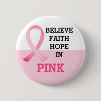 Pink Ribbon Breast Cancer Awareness  Button