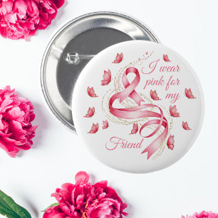 Pink Ribbon Breast Cancer Awareness Button