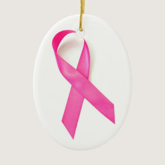 Pink Ribbon Breast Cancer Awareness Ceramic Ornament