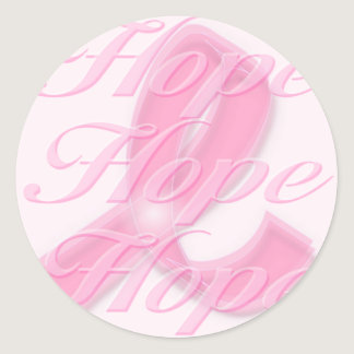 Pink Ribbon Breast Cancer Awareness Classic Round Sticker