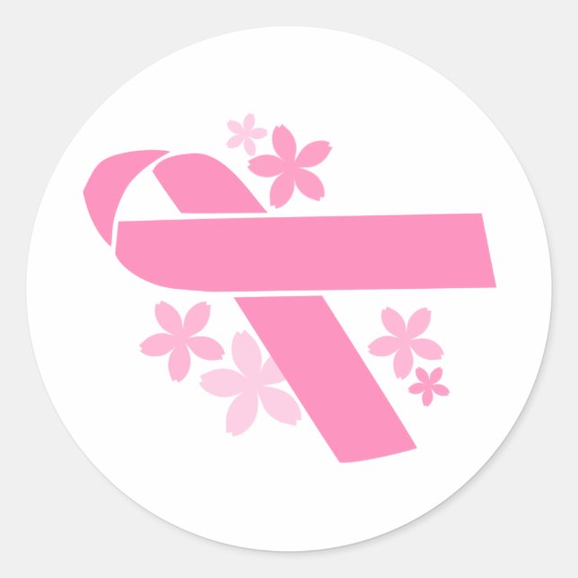 Pink Ribbon - Breast Cancer Awareness Classic Round Sticker (Front)