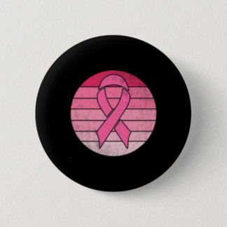 Pink Ribbon Breast Cancer Awareness Costume Retro  Button