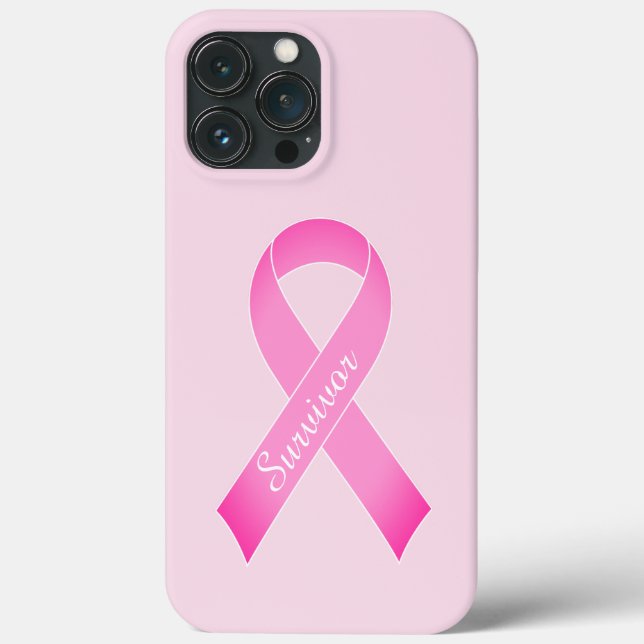 Pink ribbon breast cancer awareness custom Case-Mate iPhone case (Back)