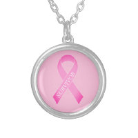 Pink ribbon breast cancer awareness custom name