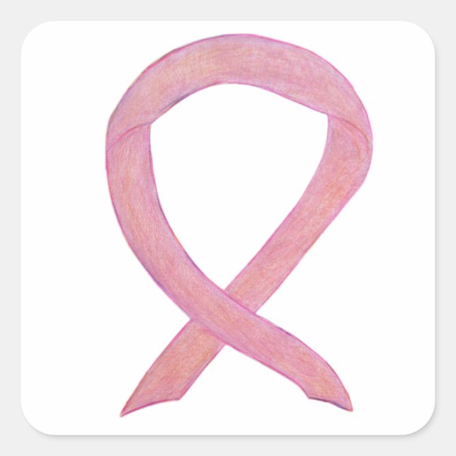 Pink Ribbon Breast Cancer Awareness Decal Stickers (Front)