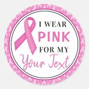 Pink Ribbon Breast Cancer Awareness Design Classic Round Sticker