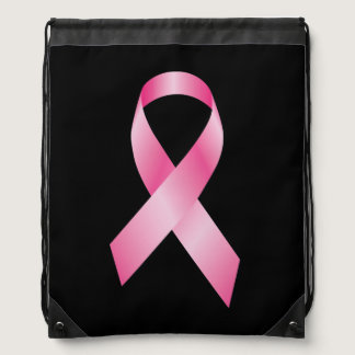 Pink Ribbon - Breast Cancer Awareness Drawstring Bag