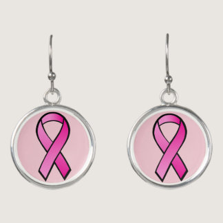 Pink Ribbon Breast Cancer Awareness Earrings