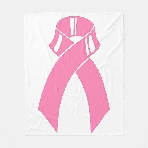 Pink Ribbon Breast Cancer Awareness Fleece Blanket