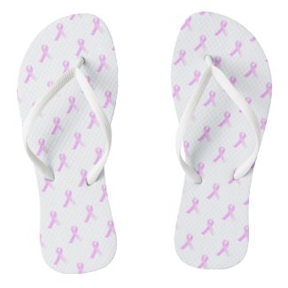Pink Ribbon Breast Cancer Awareness Flip Flops