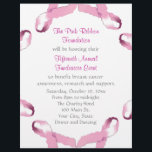 Pink Ribbon Breast Cancer Awareness Flyer<br><div class="desc">Pink ribbons with wavy edges join to form a circular geometric design over a white background to support breast cancer awareness,  research,  treatment and survival.  Great for fundraisers.  Background may be easily changed after clicking CUSTOMIZE IT.  Click the eyedropper icon for more color choices.</div>
