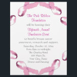 Pink Ribbon Breast Cancer Awareness Flyer<br><div class="desc">Pink ribbons with wavy edges join to form a circular geometric design over a white background to support breast cancer awareness,  research,  treatment and survival.  Great for fundraisers.  Background may be easily changed after clicking CUSTOMIZE IT.  Click the eyedropper icon for more color choices.</div>